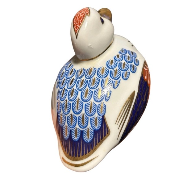 Vintage Japanese Porcelain Duck Figurine Imari Style Blue Red Gold - Picture 3 of 4